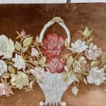 Шикарная старинная вышивка, на коричневом бархате , 1946- 1947 год