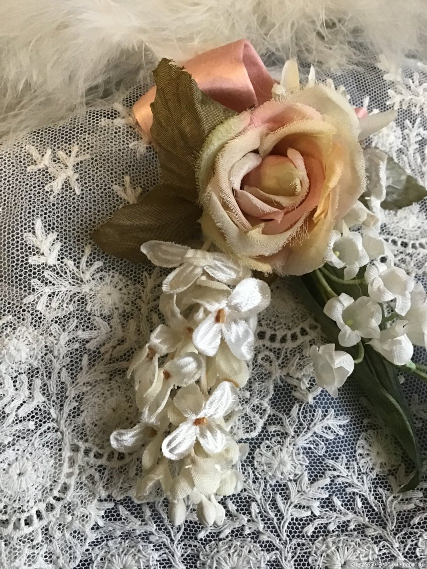 Моя новая работа - Бонет « Розовая примула , танцующая в облаках «