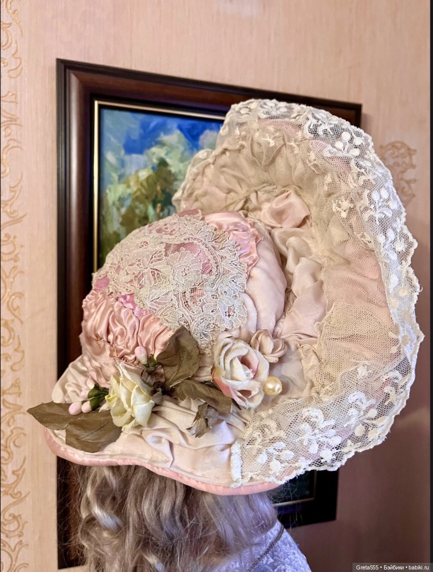 Моя новая работа - Бонет « Розовая примула , танцующая в облаках «