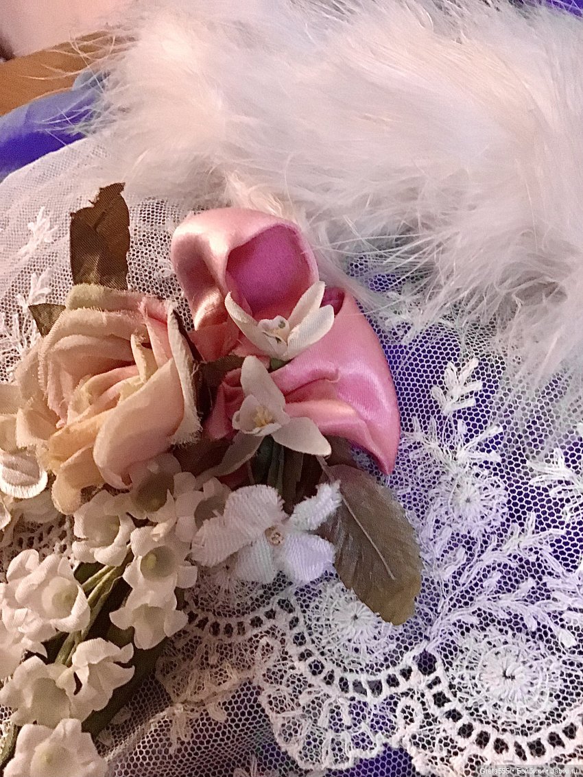 Моя новая работа - Бонет « Розовая примула , танцующая в облаках «