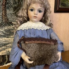 Меховая сумочка для кукол , мех зайца