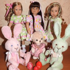Поздравление с прекрасной Пасхой! Коллекционные куклы Kidz'n'Cats и пасхальные зайцы Ольги Кузиной