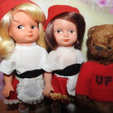 Авторский мишутка и куколки ГДР