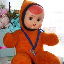 Кукла, пупс СССР мягконабивной, гномик с соской Кукла, пупс СССР мягконабивной, гномик с соской