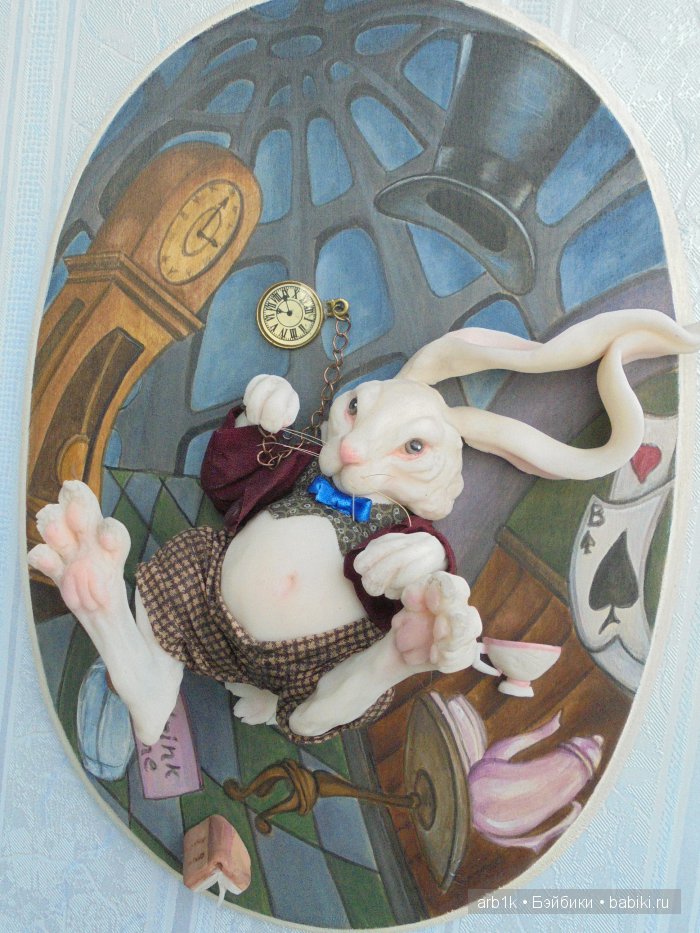 Белый кролик.Авторская работа Катрушовой Татьяны
