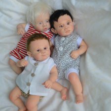 Марусенька, Вовочка и Сашенька. Авторские куклы Катрушовой Татьяны