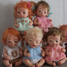 Шесть малышей! Авторские куклы Катрушовой Татьяны