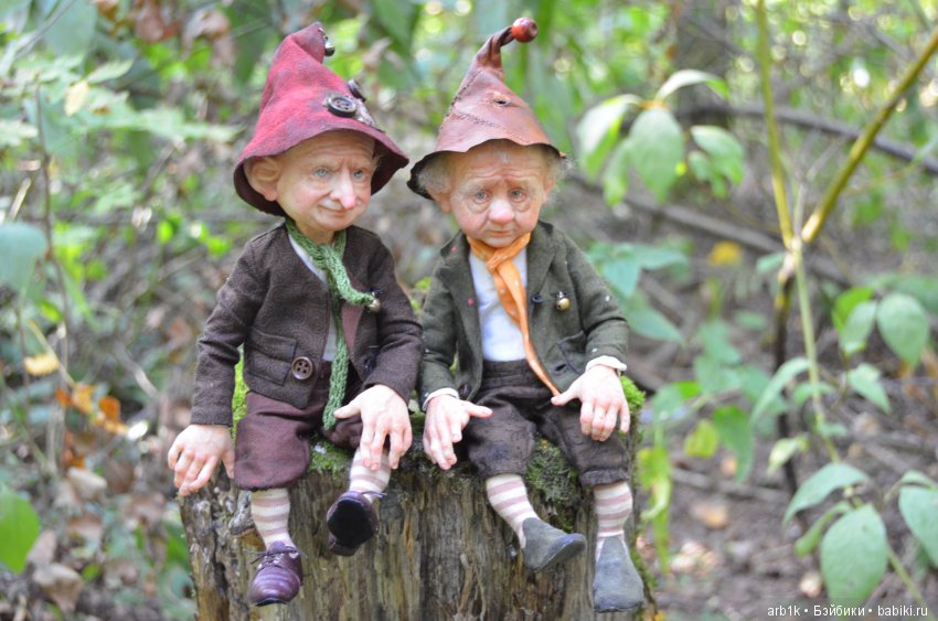 Гномы Оуэн и Хьюго. Авторские куклы Катрушовой Татьяны