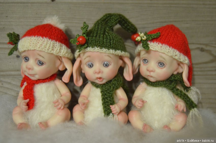 Три новогодних пиксика. Авторские куклы Катрушовой Татьяны