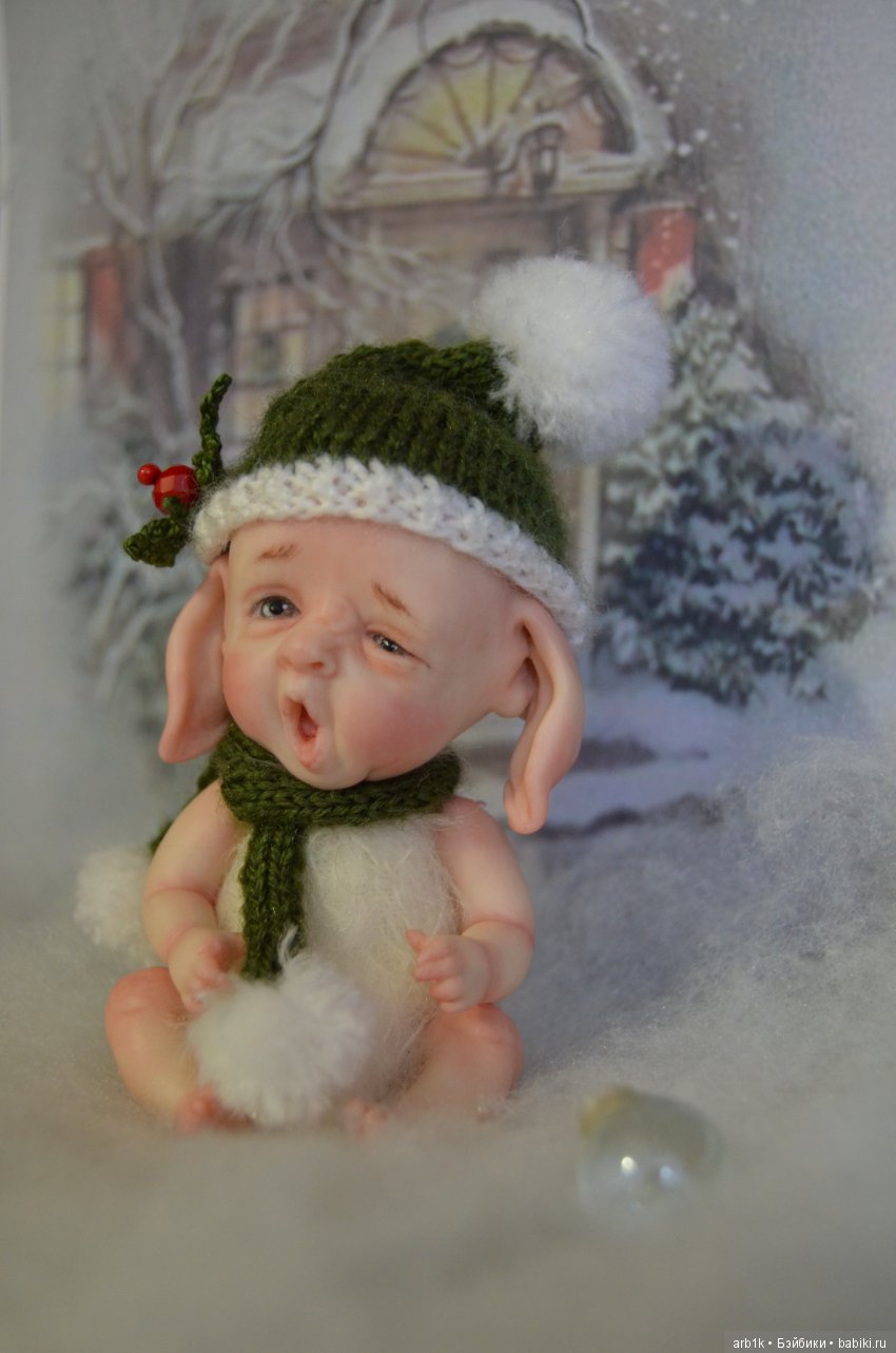 Четыре зимних пиксика и снеговичок. Авторские куклы Катрушовой Татьяны