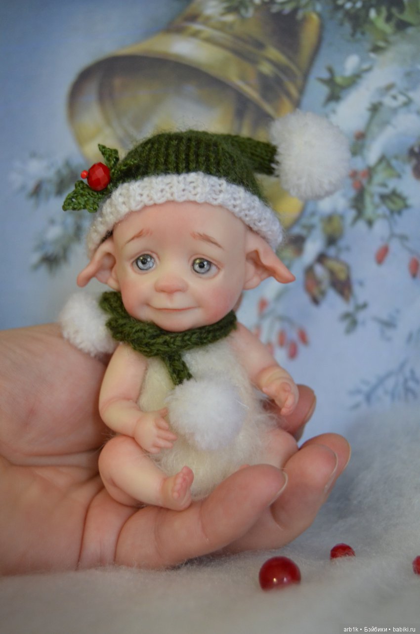 Четыре зимних пиксика и снеговичок. Авторские куклы Катрушовой Татьяны (фото 6)