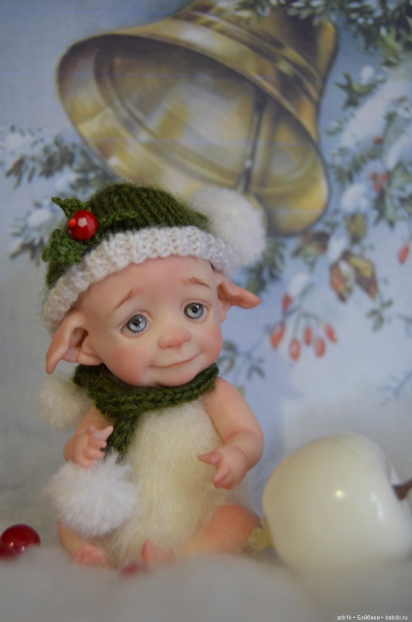 Четыре зимних пиксика и снеговичок. Авторские куклы Катрушовой Татьяны (фото 7)