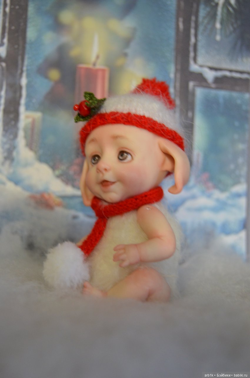 Четыре зимних пиксика и снеговичок. Авторские куклы Катрушовой Татьяны