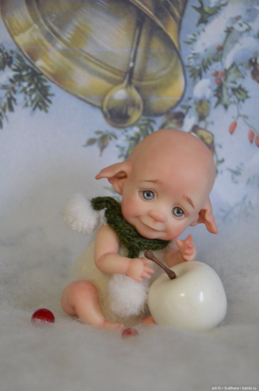 Четыре зимних пиксика и снеговичок. Авторские куклы Катрушовой Татьяны (фото 10)