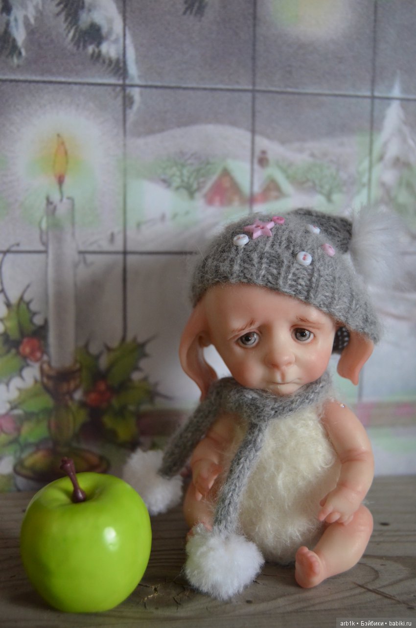 Четыре зимних пиксика и снеговичок. Авторские куклы Катрушовой Татьяны (фото 3)