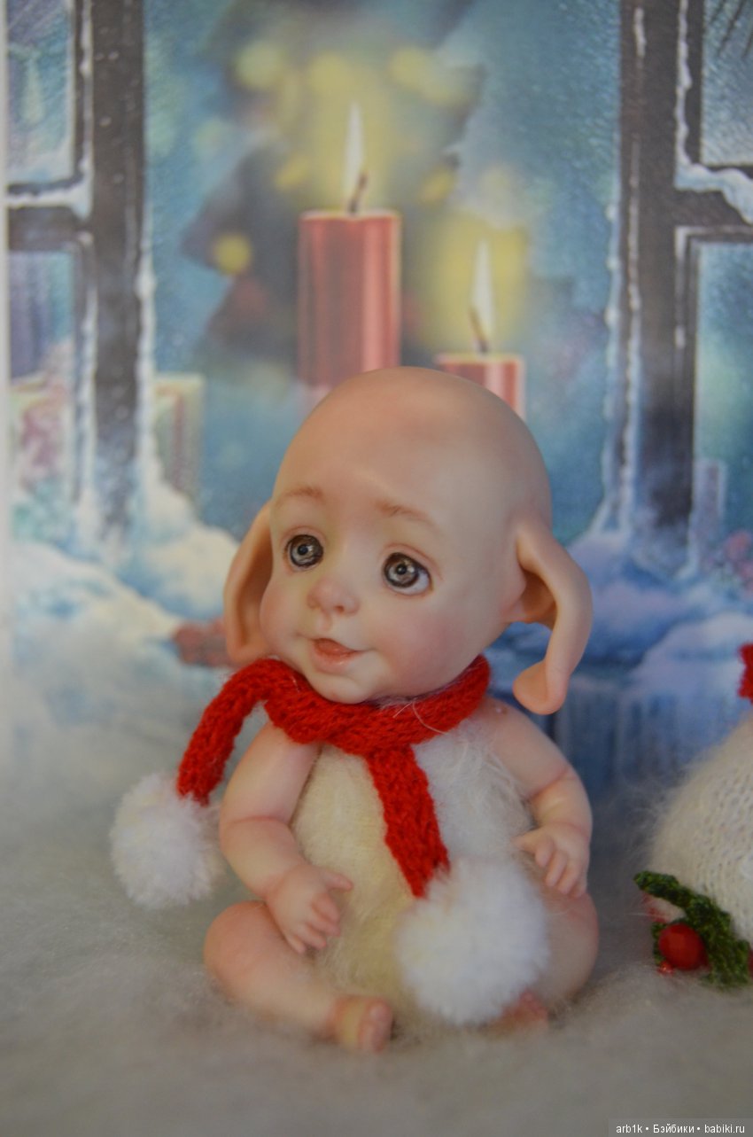 Четыре зимних пиксика и снеговичок. Авторские куклы Катрушовой Татьяны