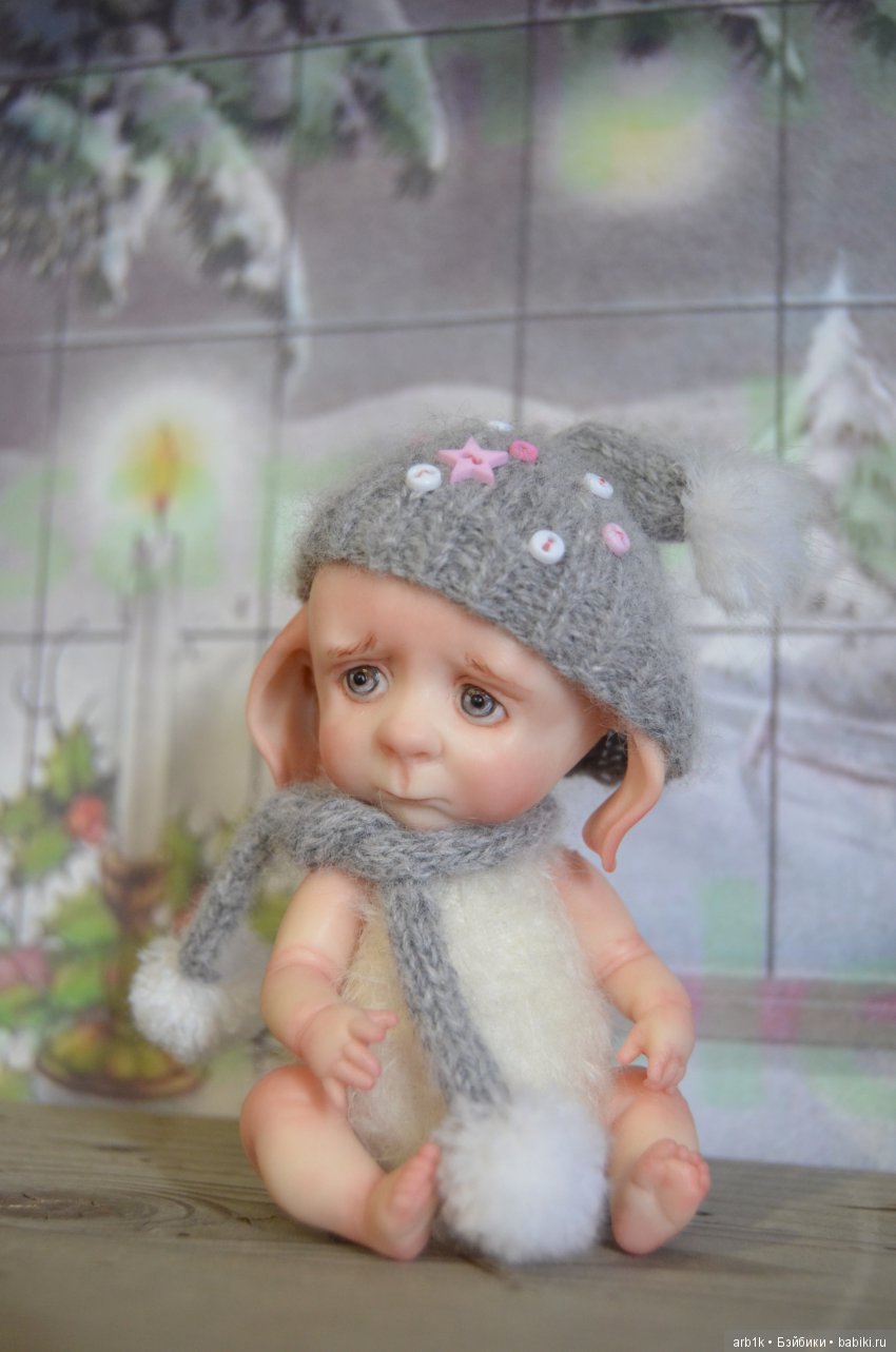 Четыре зимних пиксика и снеговичок. Авторские куклы Катрушовой Татьяны