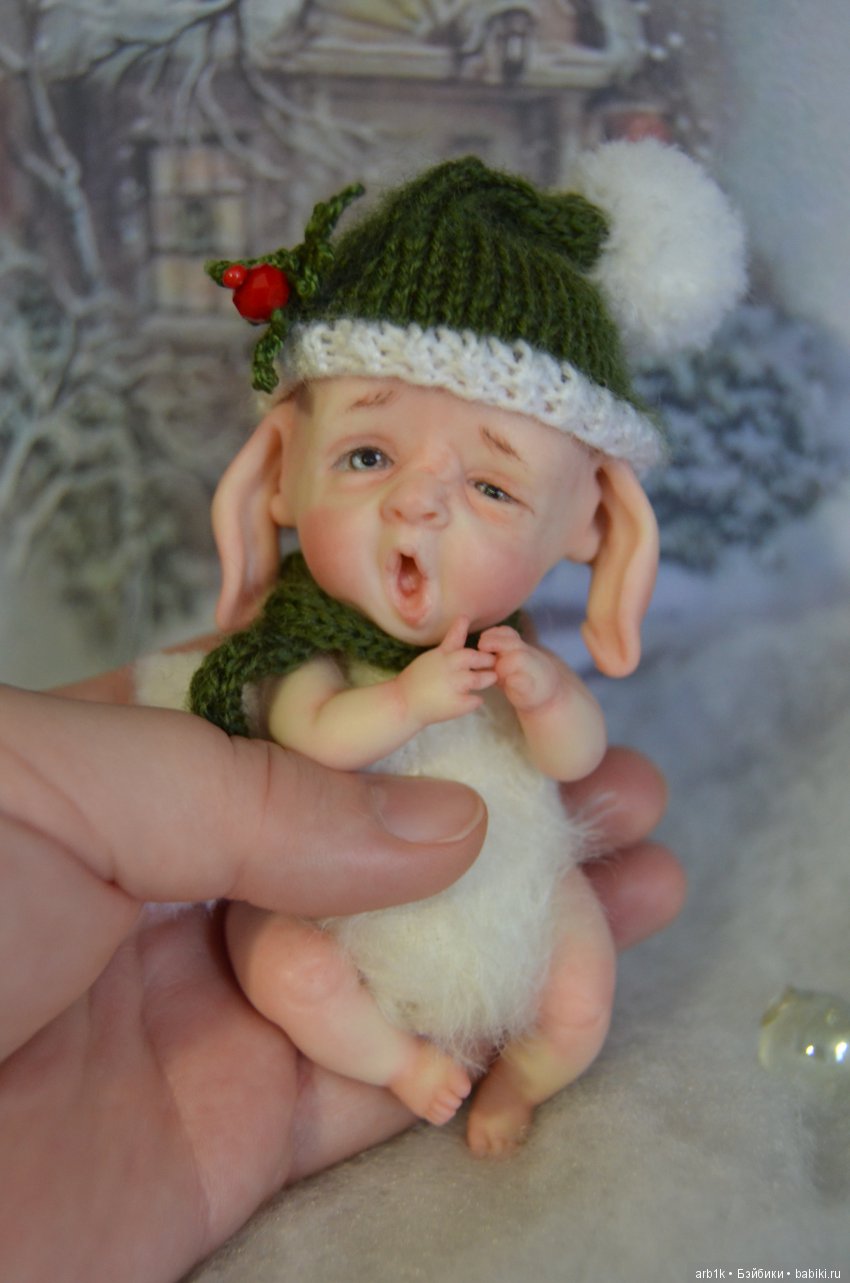 Четыре зимних пиксика и снеговичок. Авторские куклы Катрушовой Татьяны