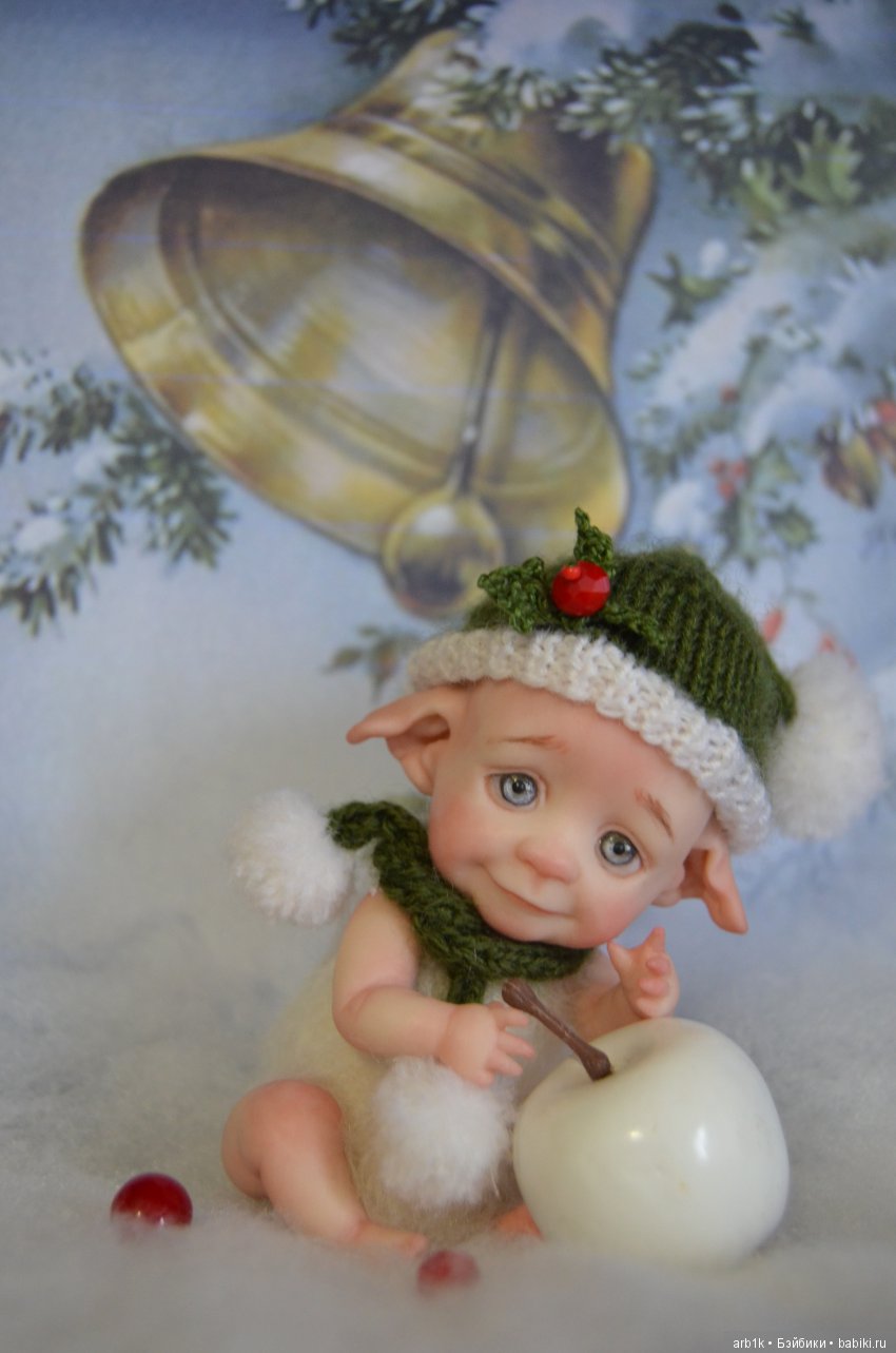 Четыре зимних пиксика и снеговичок. Авторские куклы Катрушовой Татьяны (фото 8)