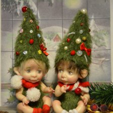 Малыши-ёлочки. Авторские куклы Катрушовой Татьяны