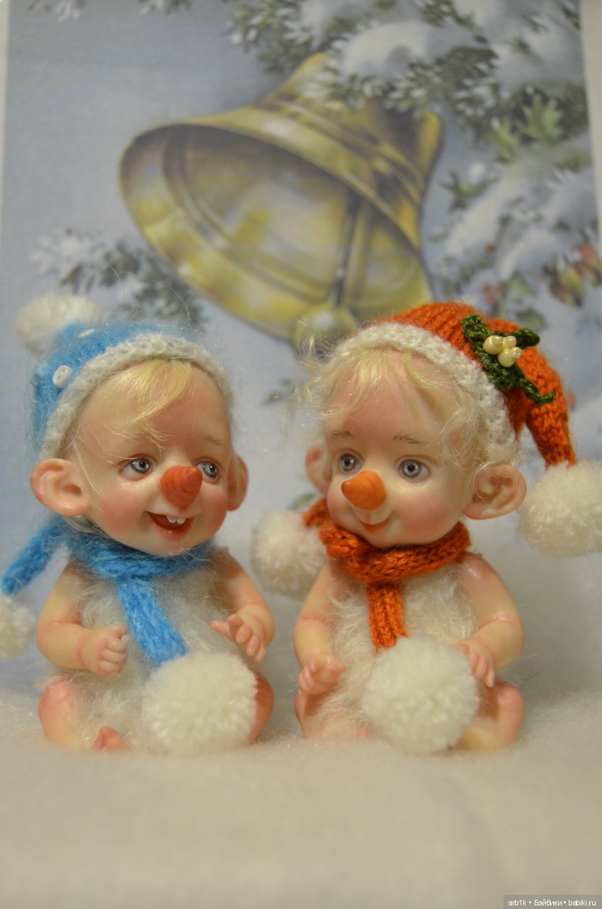 Малыши-снеговички. Авторские куклы Катрушовой Татьяны