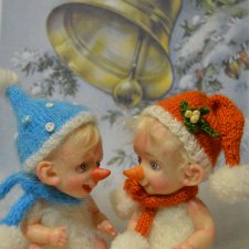 Малыши-снеговички. Авторские куклы Катрушовой Татьяны