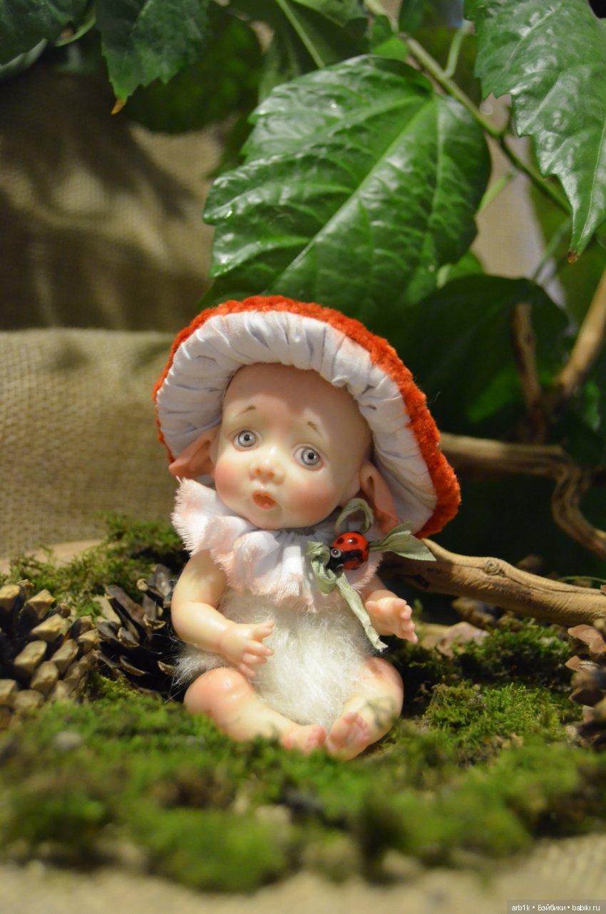 Пиксики мухоморчик и кактус. Авторские куклы Катрушовой Татьяны