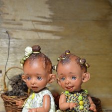 Малышки Айна и Кани. Авторские куклы Катрушовой Татьяны