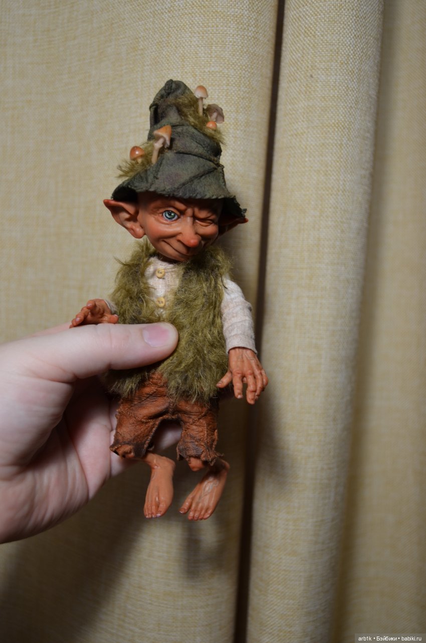 Лесной гномик Тоби. Авторская кукла Катрушовой Татьяны | Бэйбики Лесной гномик Тоби. Авторская кукла Катрушовой Татьяны (фото 8)