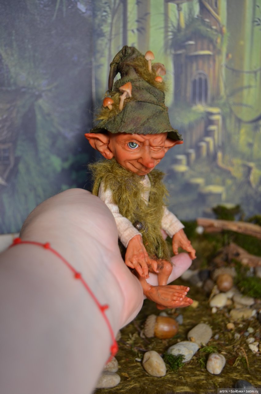Лесной гномик Тоби. Авторская кукла Катрушовой Татьяны | Бэйбики Лесной гномик Тоби. Авторская кукла Катрушовой Татьяны (фото 7)