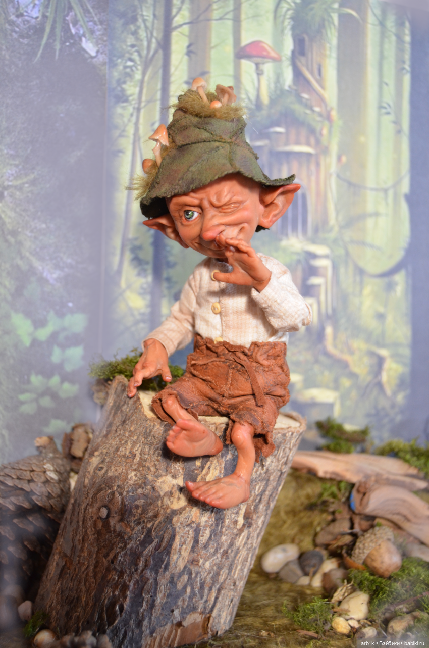 Лесной гномик Тоби. Авторская кукла Катрушовой Татьяны | Бэйбики Лесной гномик Тоби. Авторская кукла Катрушовой Татьяны (фото 5)