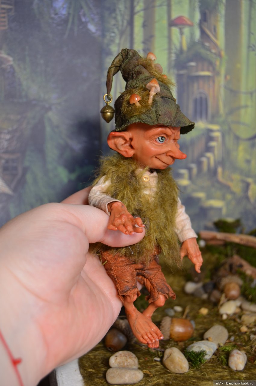 Лесной гномик Тоби. Авторская кукла Катрушовой Татьяны | Бэйбики Лесной гномик Тоби. Авторская кукла Катрушовой Татьяны (фото 6)