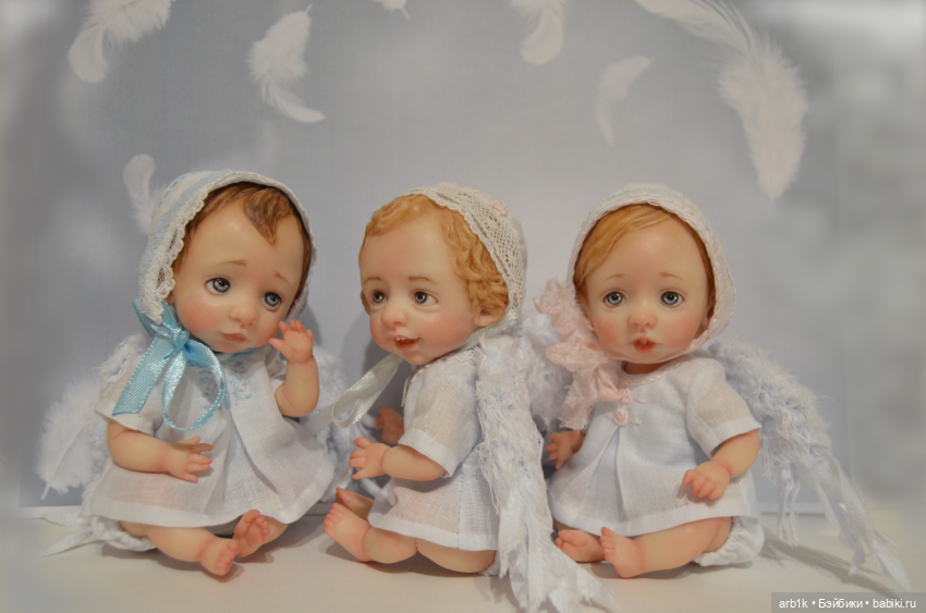 Три ангелочка. Авторские куклы Катрушовой Татьяны