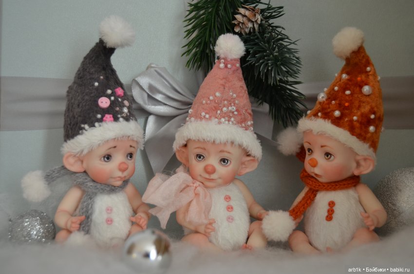 Новогодние малыши-пиксики. Авторские куклы Катрушовой Татьяны