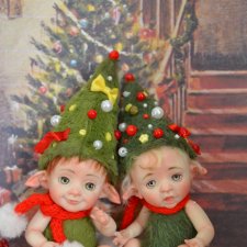 Новогодние малыши-пиксики. Авторские куклы Катрушовой Татьяны