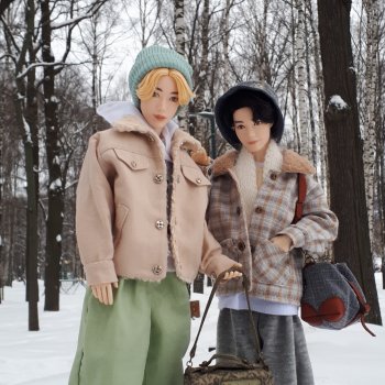 Фотосессия по колено в снегу.