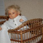 Винтажная колыбелька из лозы