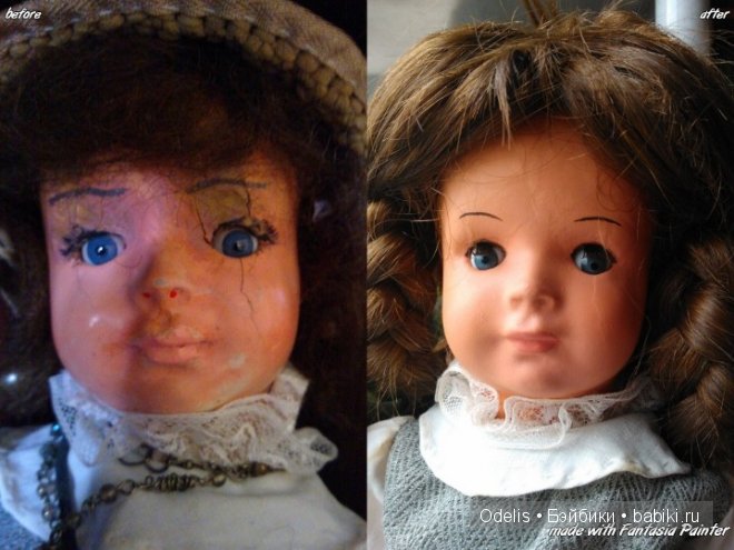 Шарлотта. Перерисовка, реставрация винтажной куклы