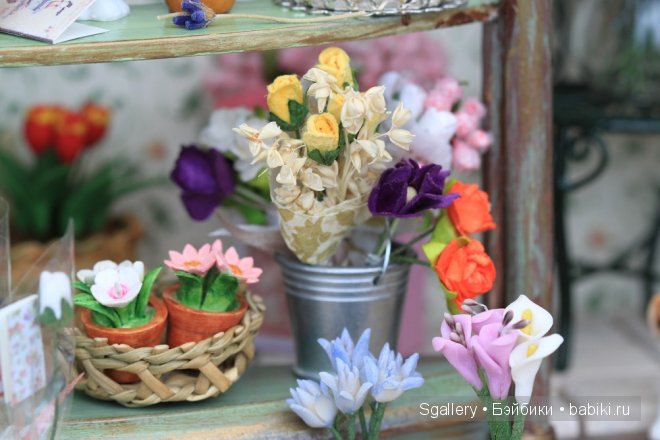 La boutique de fleur. Кукольная миниатюра в масштабе 1:12