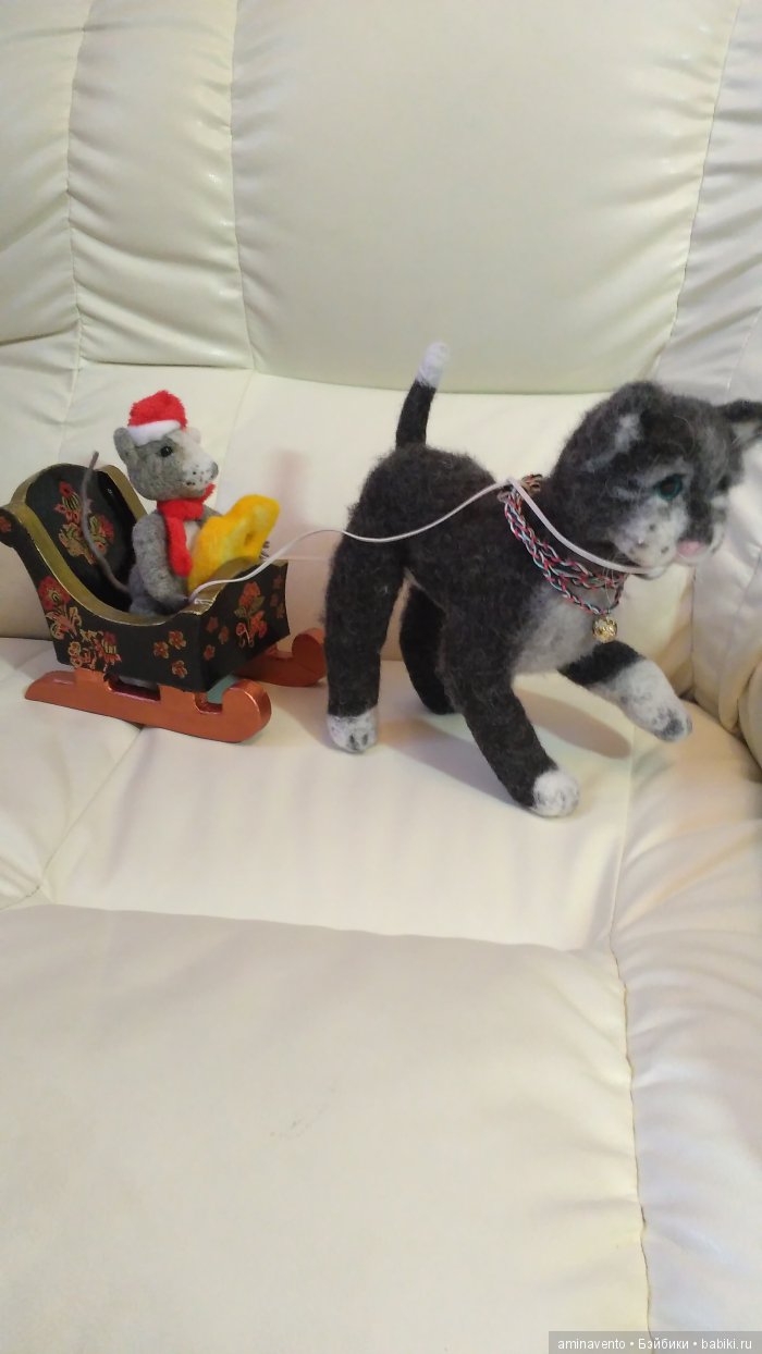 Как кошка попалась мышке. Валяние из шерсти (фото 6)