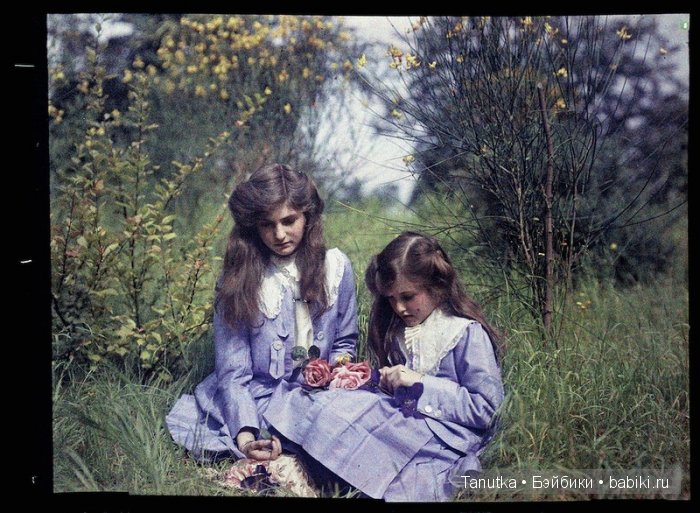Девочки и цветы. Цветная фотосессия начала ХХ-го века (фото 8)