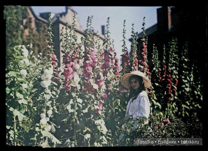 Девочки и цветы. Цветная фотосессия начала ХХ-го века