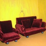 Диванчик и кресло для малышек БЖД, пупсиков и др