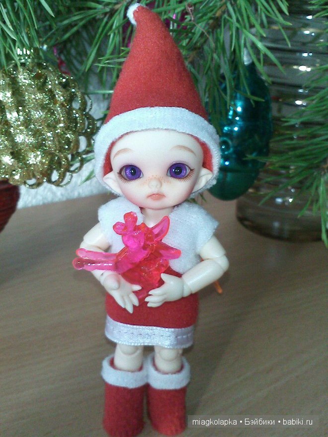 Главное что бы костюмчик сидел... Рождественский наряд для Никуши пуки-пуки Нико от Фэйриленд (фото 9)