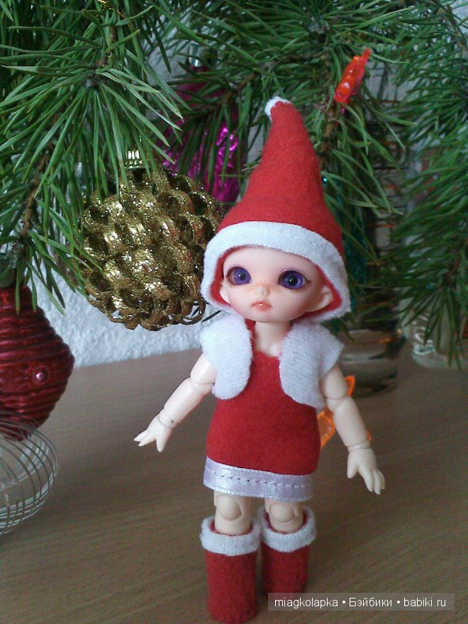 Главное что бы костюмчик сидел... Рождественский наряд для Никуши пуки-пуки Нико от Фэйриленд (фото 7)