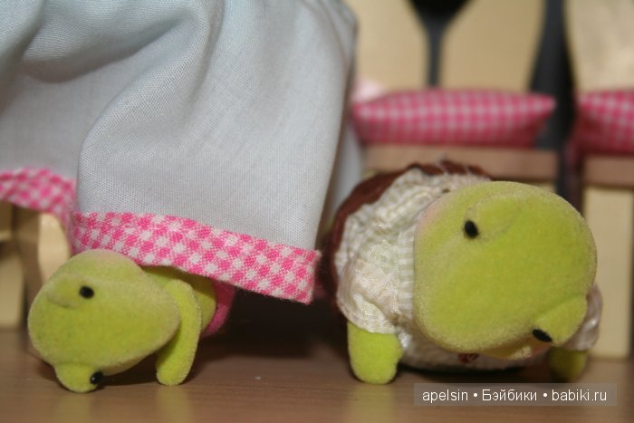 Черепашки Чистюли Li'l Woodzeez для кукольного домика - флокированные игрушки