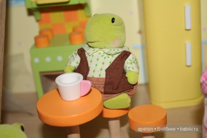 Черепашки Чистюли Li'l Woodzeez для кукольного домика - флокированные игрушки