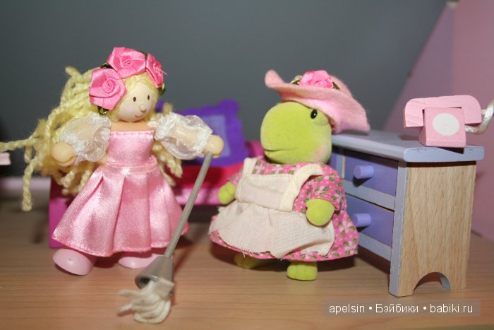 Черепашки Чистюли Li'l Woodzeez для кукольного домика - флокированные игрушки