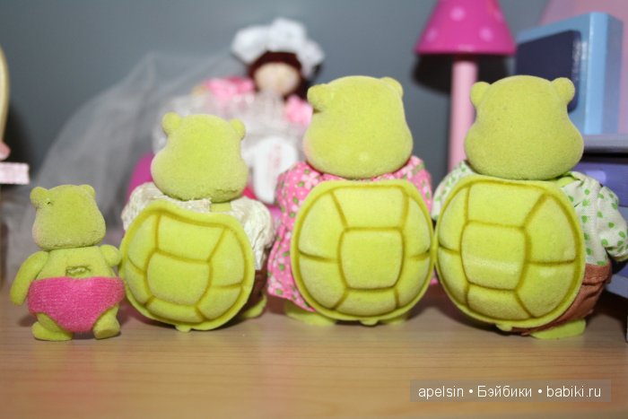 Черепашки Чистюли Li'l Woodzeez для кукольного домика - флокированные игрушки (фото 7)
