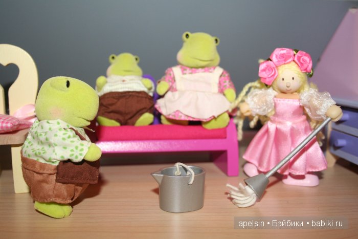 Черепашки Чистюли Li'l Woodzeez для кукольного домика - флокированные игрушки